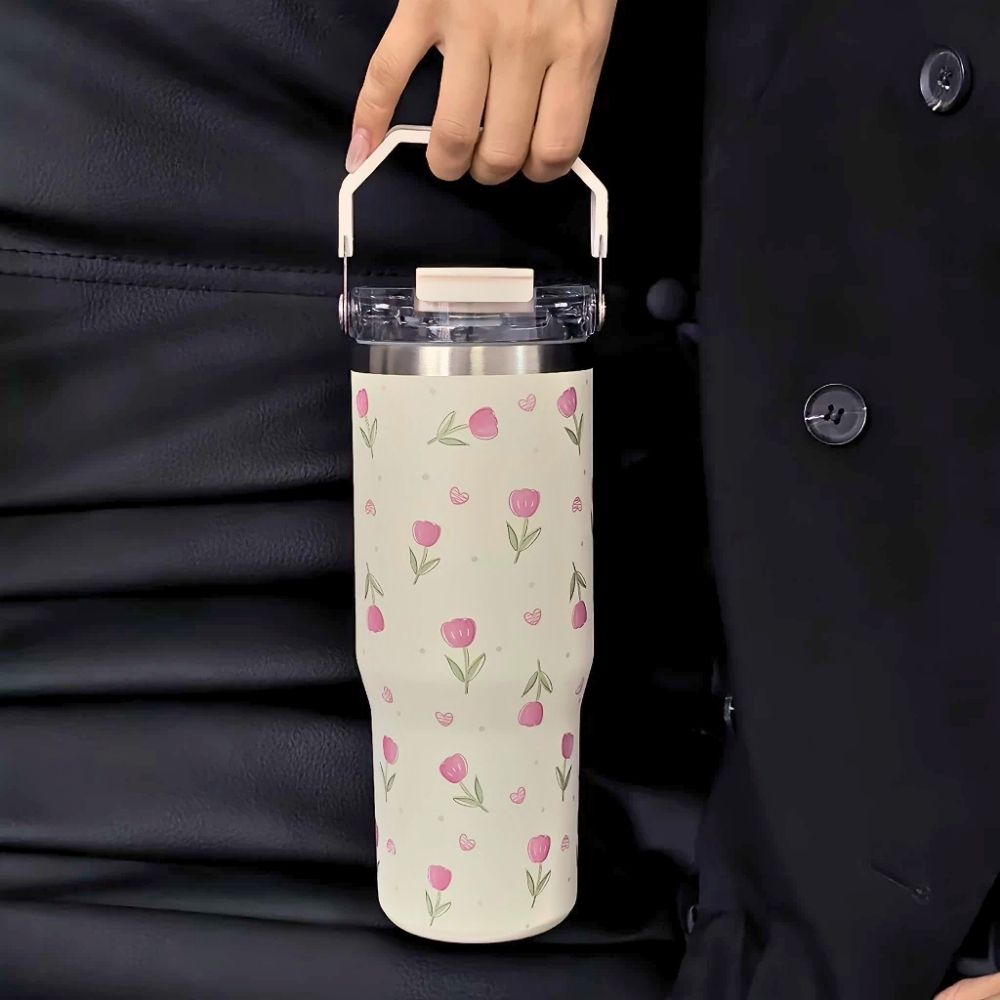 STE (10) Tulip Print Travel Tumbler - Image 1