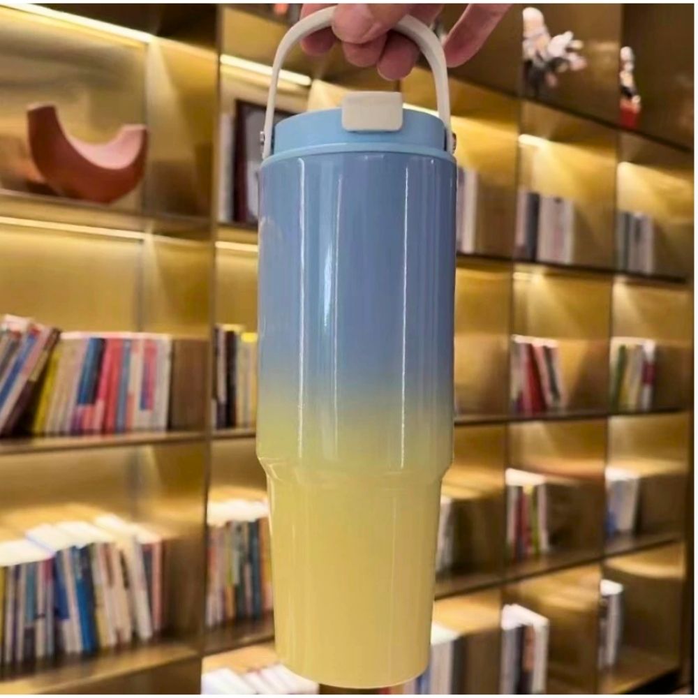 STE (25) Blue Yellow Travel Tumbler - Image 1