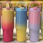 Blue Yellow Travel Tumbler - Image 2
