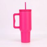 Hot Pink Straw Tumbler