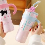 Blue Cherry Straw Mug - Image 2