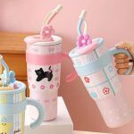 Blue Cherry Straw Mug - Image 3